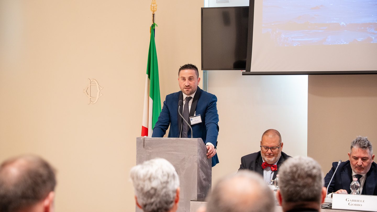 Intervento al podio alla Camera dei Deputati durante l'apertura del Digital Security Festival 2025